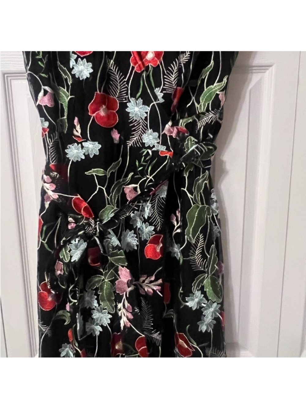 EVA BY EVA FRANCO Embroidered Floral  Maxi Wrap Dress size 14 - Picture 6 of 16